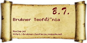 Brukner Teofánia névjegykártya